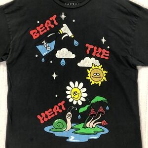PAC SUN Los Angeles‎ Black Beat The Heat Distressed Graphic T Shirt XL